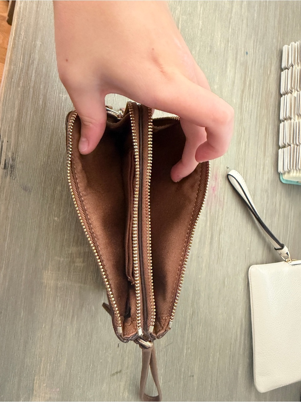 Coach Brown Signature Canvas Wristlet - Picture 3 of 3